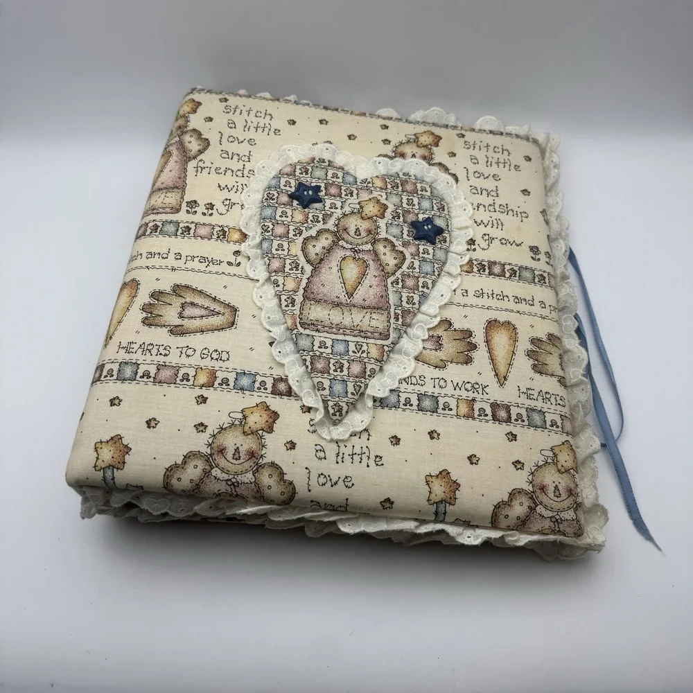 1997 Peace Creek Angel Collection Wrapped 3 Ring Binder Cotton Sew Quilt Craft